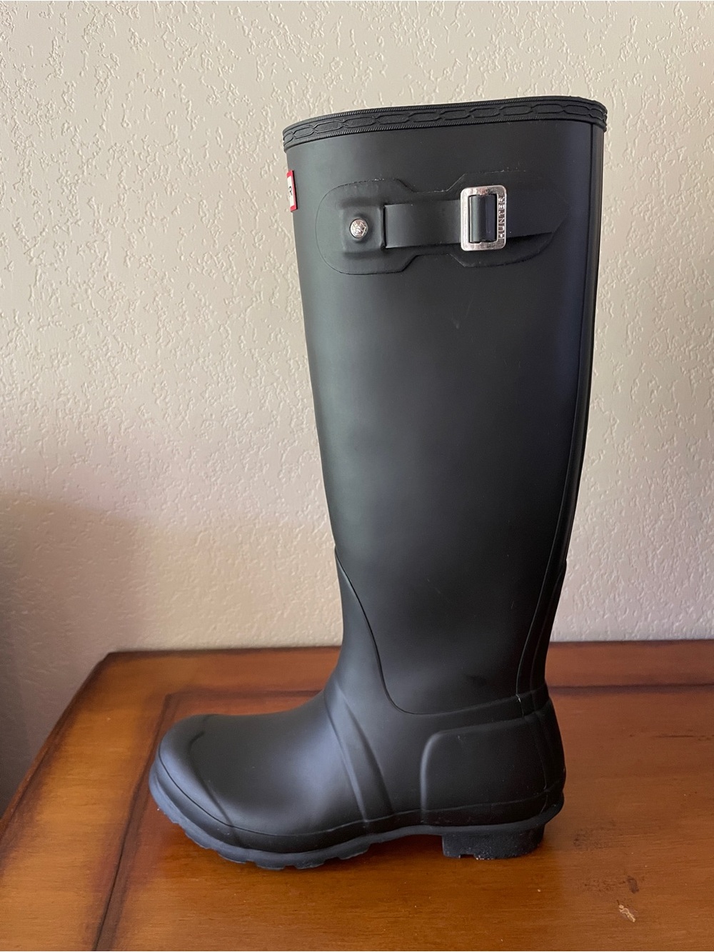 Hunter Original Tall Rain Boots Sz 7 Black Matte WFT1000RMA - Picture 2 of 14